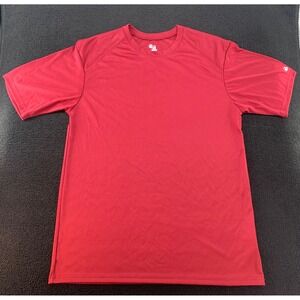 Badger Sport Red Short Sleeve Athletic T Shirt Mens Medium Polyester